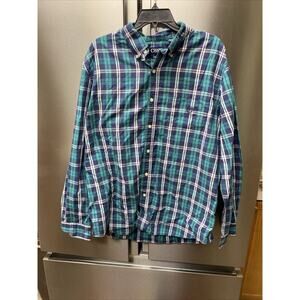 Chaps Easy Care Men's Size XL Green Check Long Sleeve Button Down Shirt